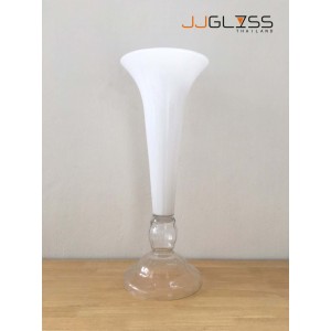 WHITE-H0310-65TC - WHITE Handmade Colour Vase